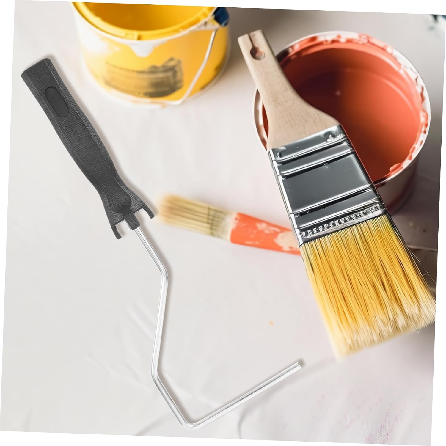 TEHAUX Paint Roller Frame Handle Sturdy Paint Roller Holder for Easy Wall and Cabinet Painting Works Lightweight and Ergonomic Design