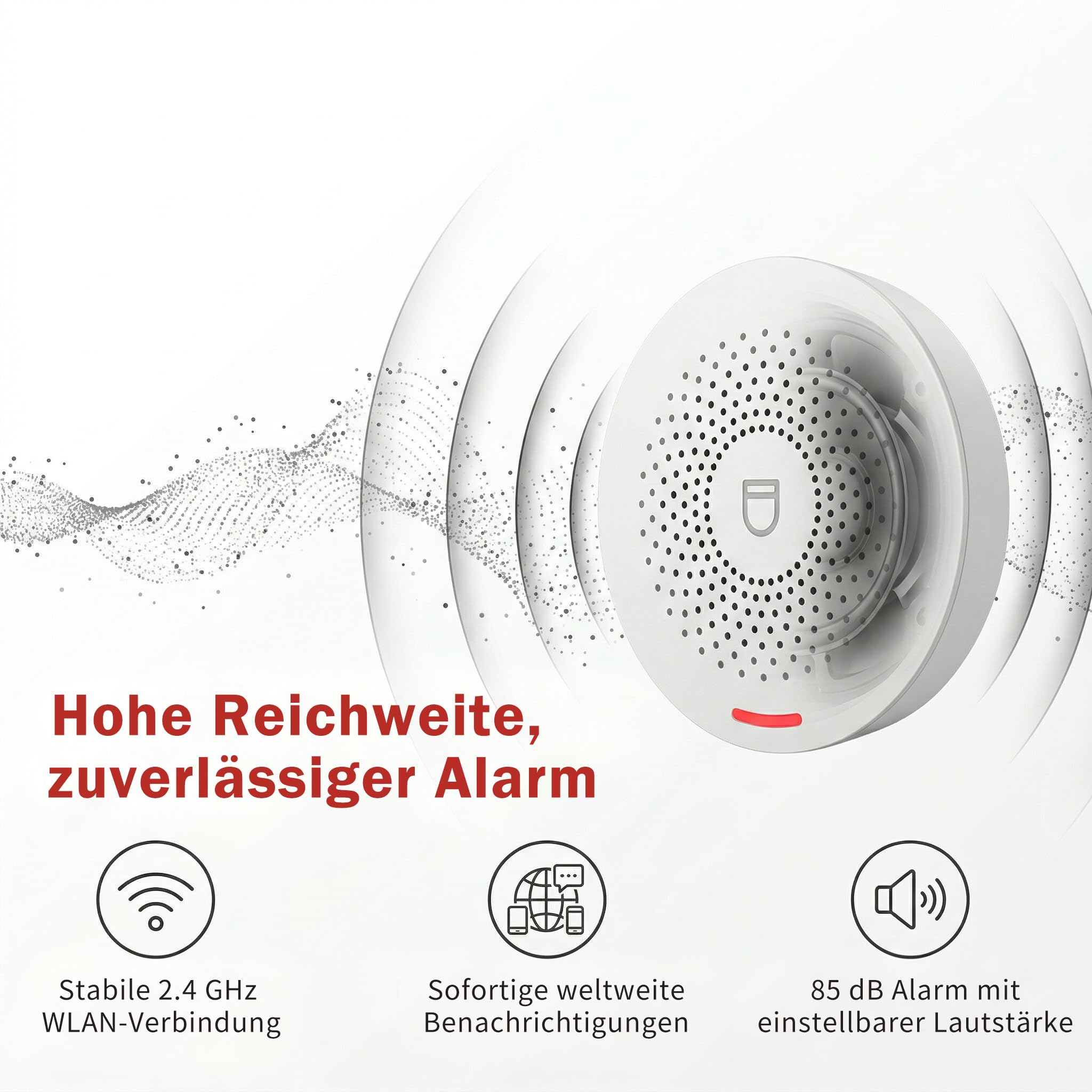 Notrufknopf für Senioren mit WLAN – Nutzung ohne ABO, IP55 wasserdicht, Hausnotruf für Zuhause & Angehörige, interner Hausnotruf mit App-Benachrichtigung, einstellbare Lautstärke (4er-Set)
