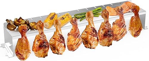 Onlyfire - Estante de calentamiento de acero inoxidable, soporte para patas de pollo, parrilla de barbacoa para parrillas de gas Weber Spirit serie