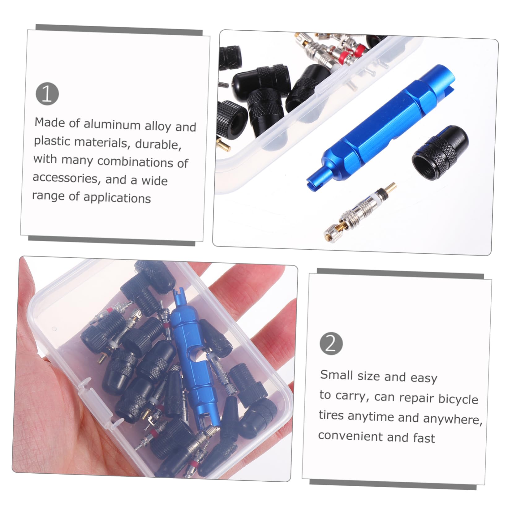 Happyyami 3sätze Ventil Kern Werkzeugset Für Fahrradreifen Teile Inklusive Ventiladapter Und Abzieher Tragbar Für Einfache Reparaturen Unterwegs