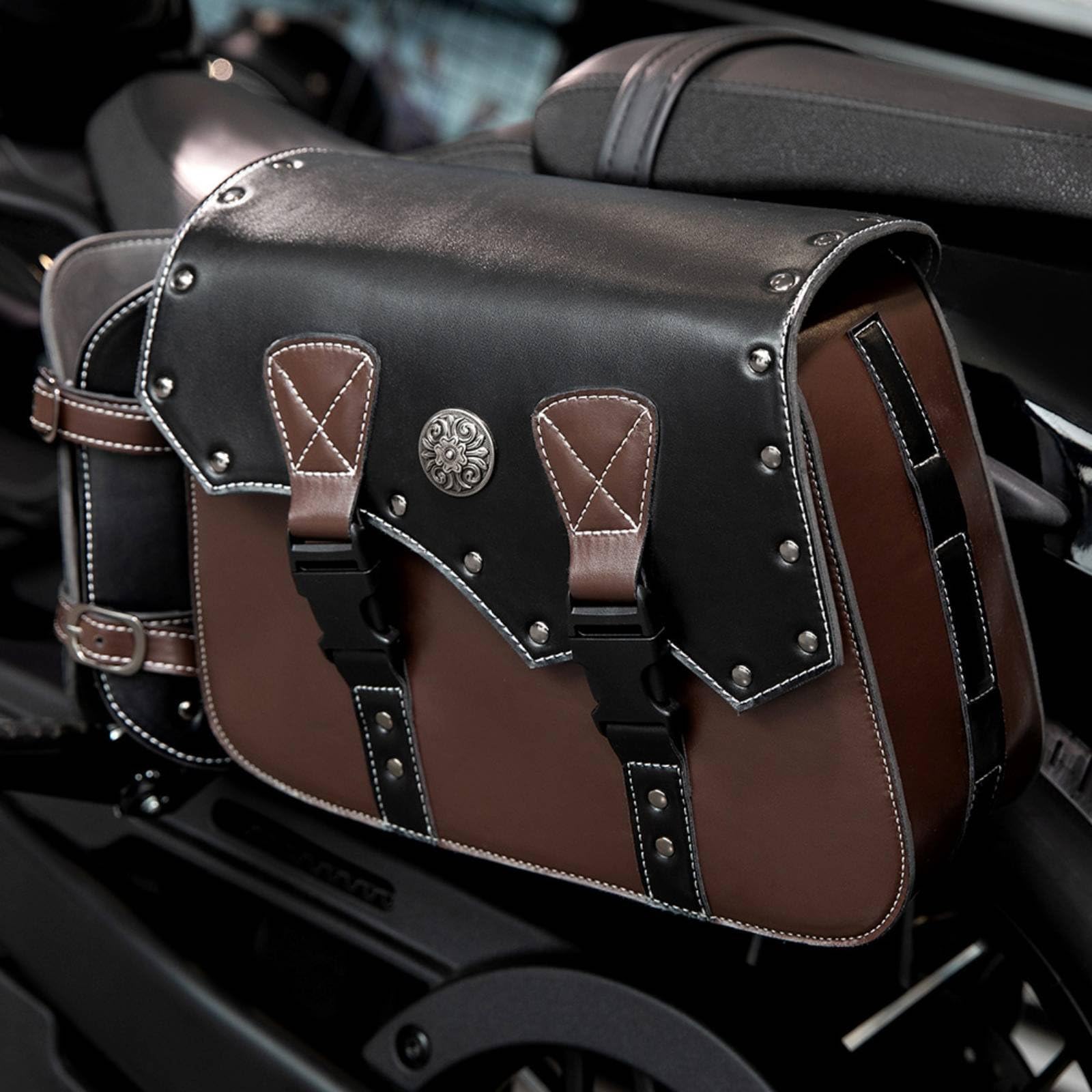 Borsa Portaoggetti Borsa Laterale Sacca Sottosella Bauletto Accessori in Pelle PU con Design Classico E Cintura a Fibbia Adatta per ciclisti Giri Fuori Città Weekend