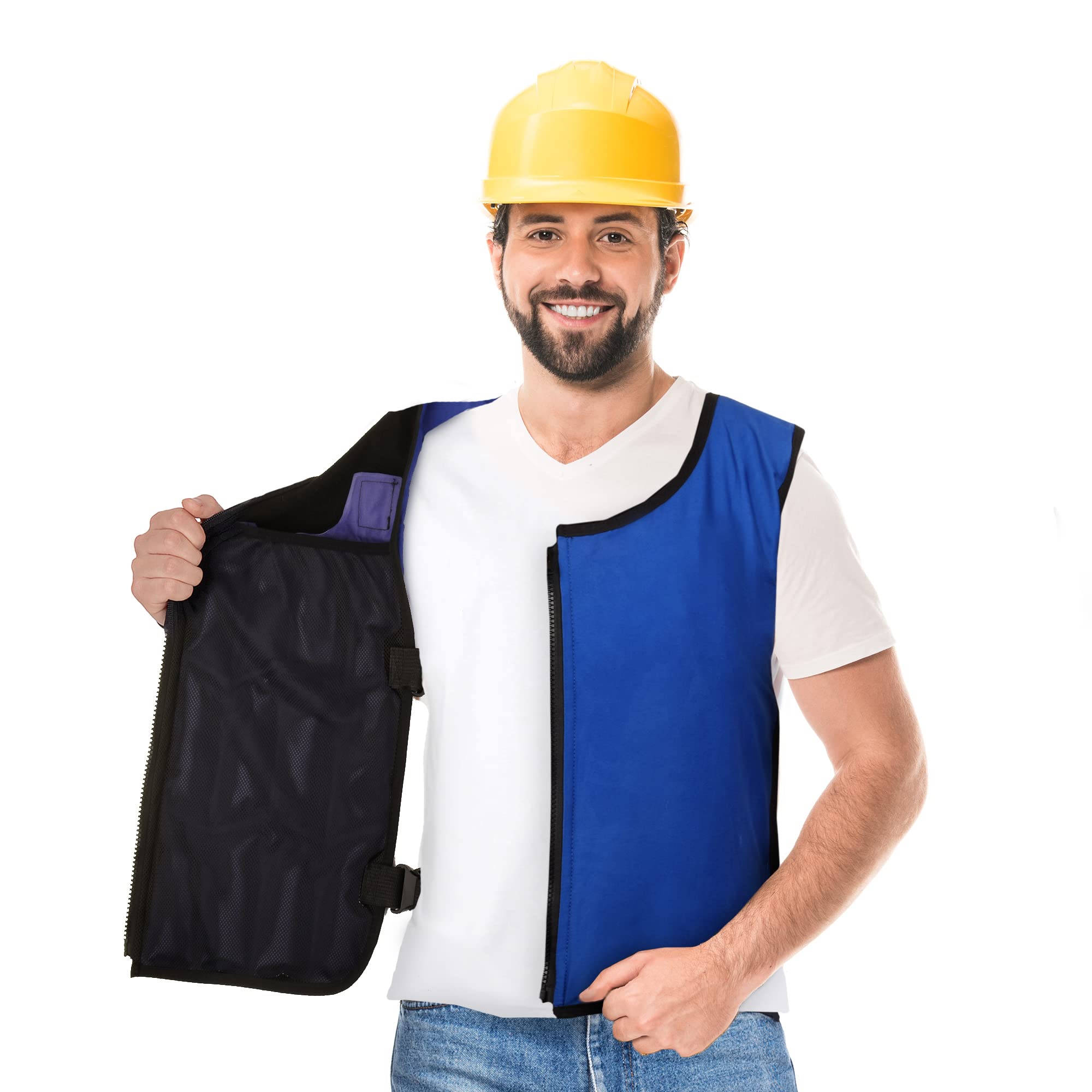 LEONNS Cooling Vest for Men and Women - Adjustable Ice Vest with Removable and Interchangeable Ice Packs - Superior Cooling Jacket for Heat Relief (Vest + Extra Ice Pack Set)