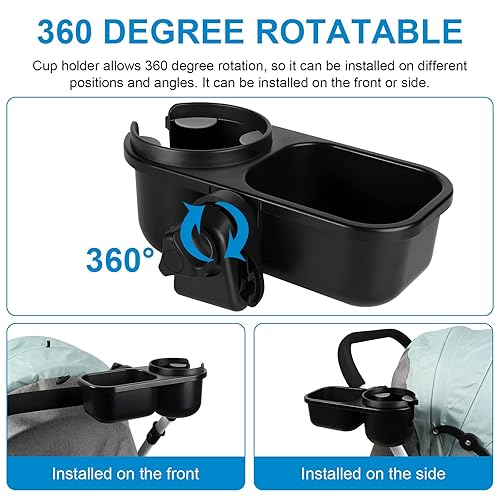 Miniatura 6 de Accmor Bandeja para cochecito 2 en 1, bandeja para refrigerios para cochecito, clip de agarre antideslizante, accesorio para cochecito compatible