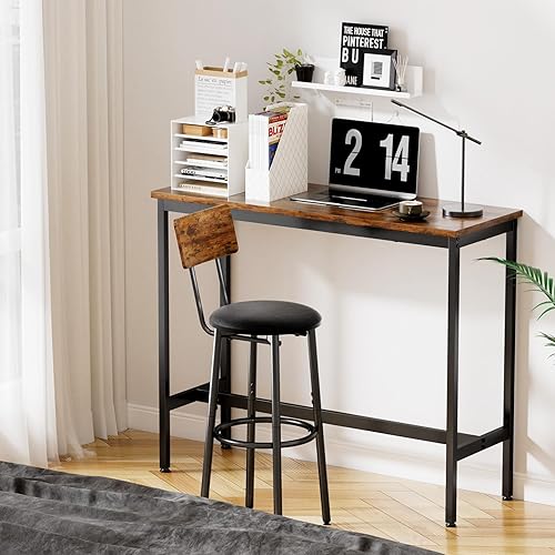 Miniatura 4 de Taburetes de bar con respaldo, taburetes altos de cocina con respaldo, sillas de bar con respaldo, reposapiés, asiento industrial para comedor,