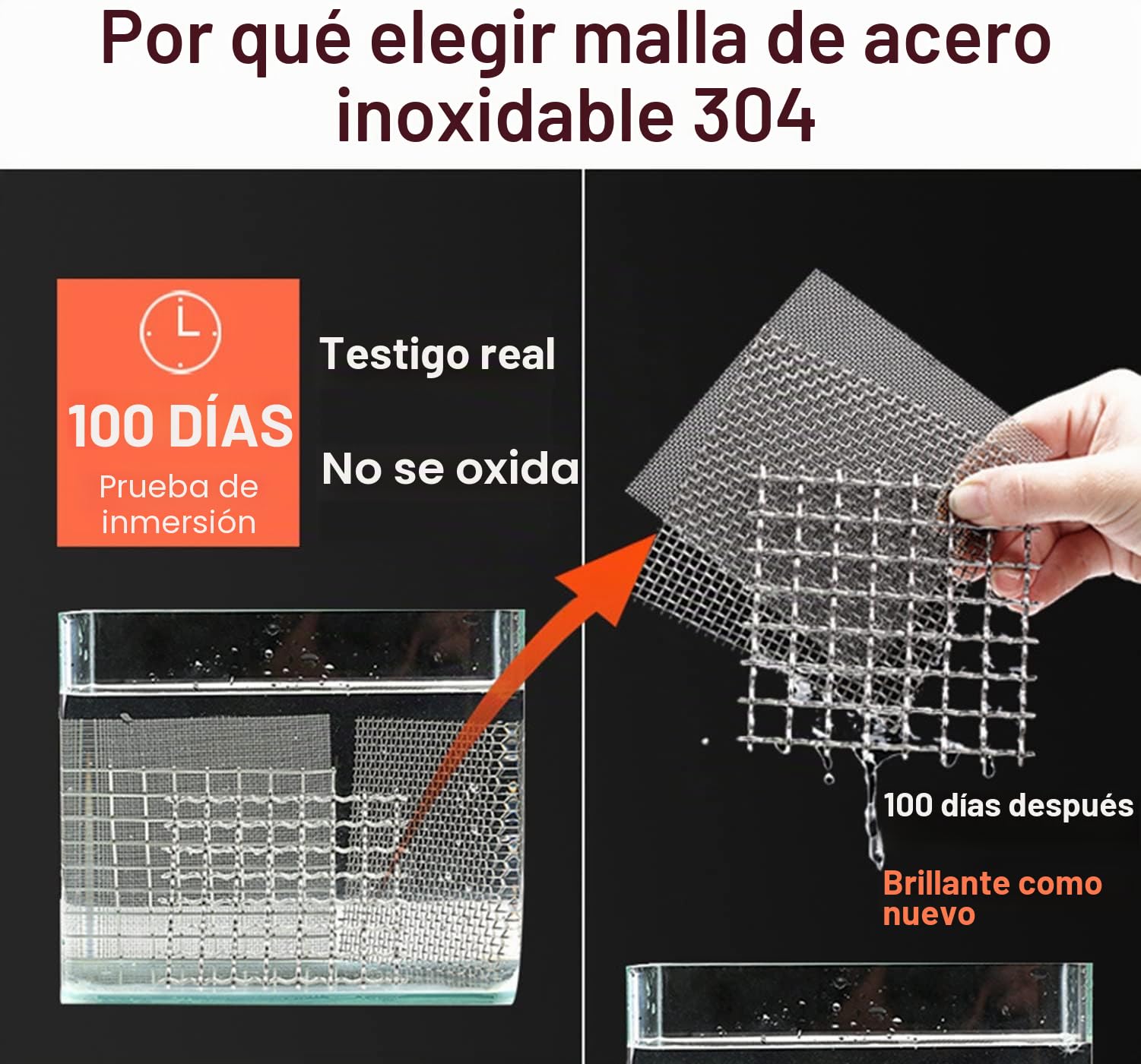 Malla de Alambre Malla Tejido Malla de alambre tejido de 10 mallas - Malla de alambre de acero inoxidable 304 - Agujero de 2 mm - Lámina de malla para roedores - Malla de alambre para cocinar - Para