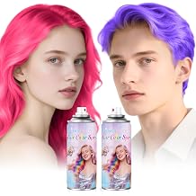 Pink&Purple Temporary Hair Color Spray - Washable & Non-Sticky Hair Dye for Halloween, Cosplay, Parties-Safe for Kids, Women & Men - Quick-Drying & Easy to Wash Out