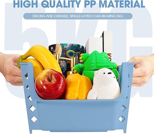 Miniatura 3 de Titan Mall  Contenedores apilables para alimentos, aperitivos, botellas, juguetes, artículos de aseo, cestas de almacenamiento de plástico, juego de