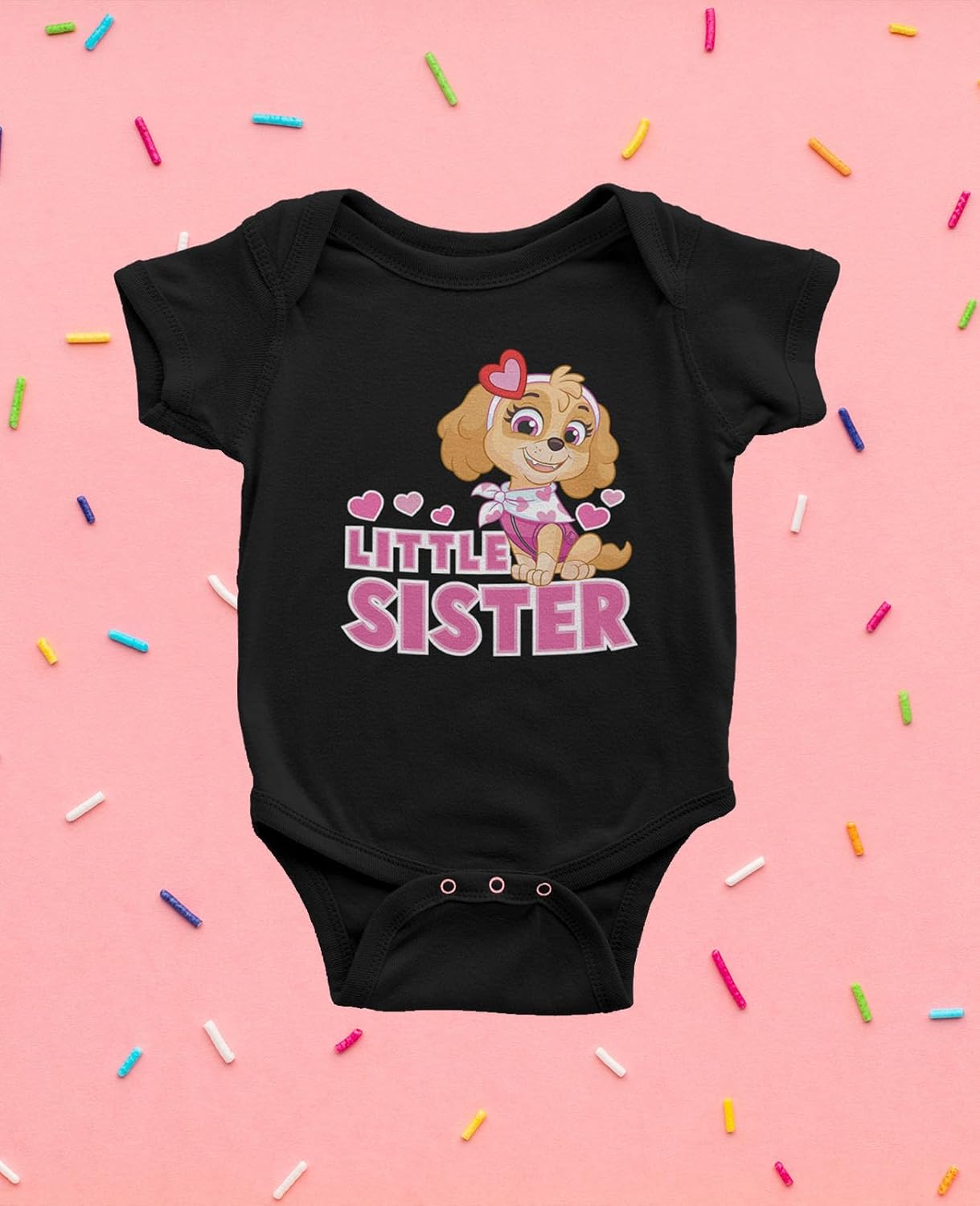 Paw Patrol Skye Little Sister Bodysuit - Newborn Baby Girl Outfit - Infant Sibling Gift or Coming Home Look