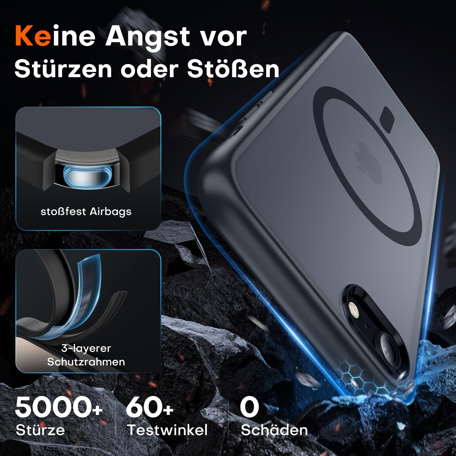 XTCASE Handyhülle Für IPhone 8 / SE 2020/2022 – Magnetisch, Magsafe-kompatibel, Matt-transparent, Blau