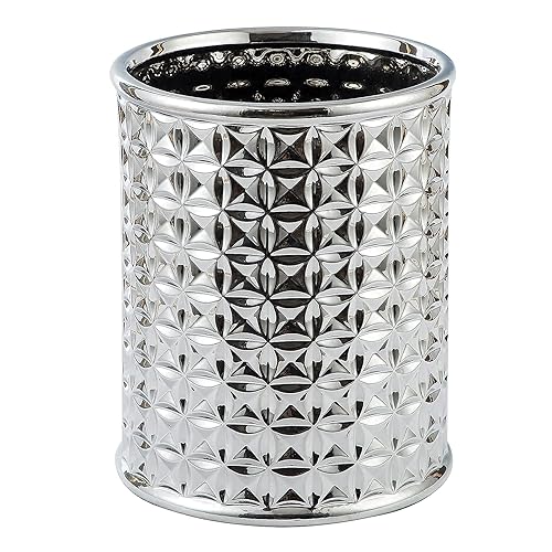 Miniatura 5 de Cubo de basura pequeño para cocina, papelera de oficina, papelera gris para baño, cubo de basura plateado, juego de baño, cubo de basura redondo