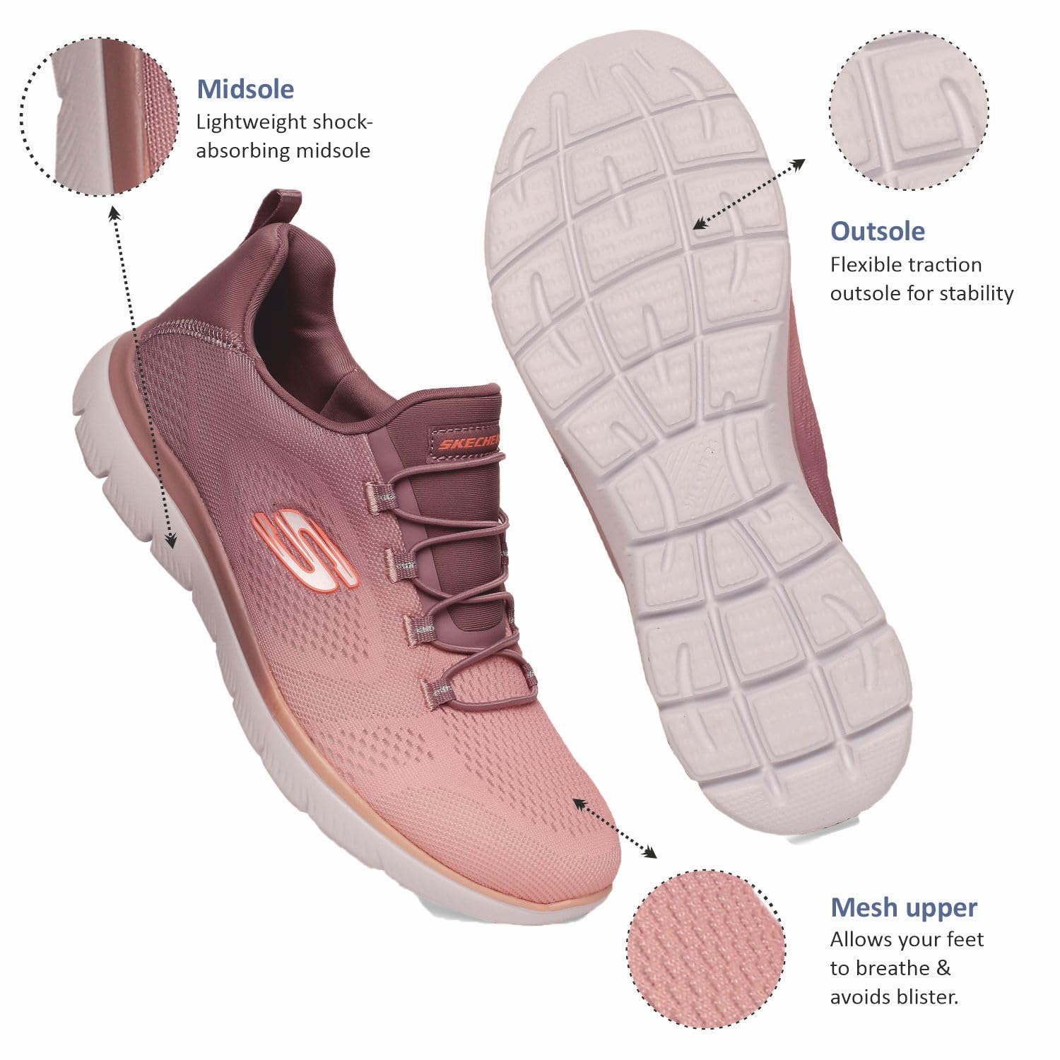 Skechers Womens Summits Bright Charmer Sneakers 4 71roNU2kCmL. SL1500