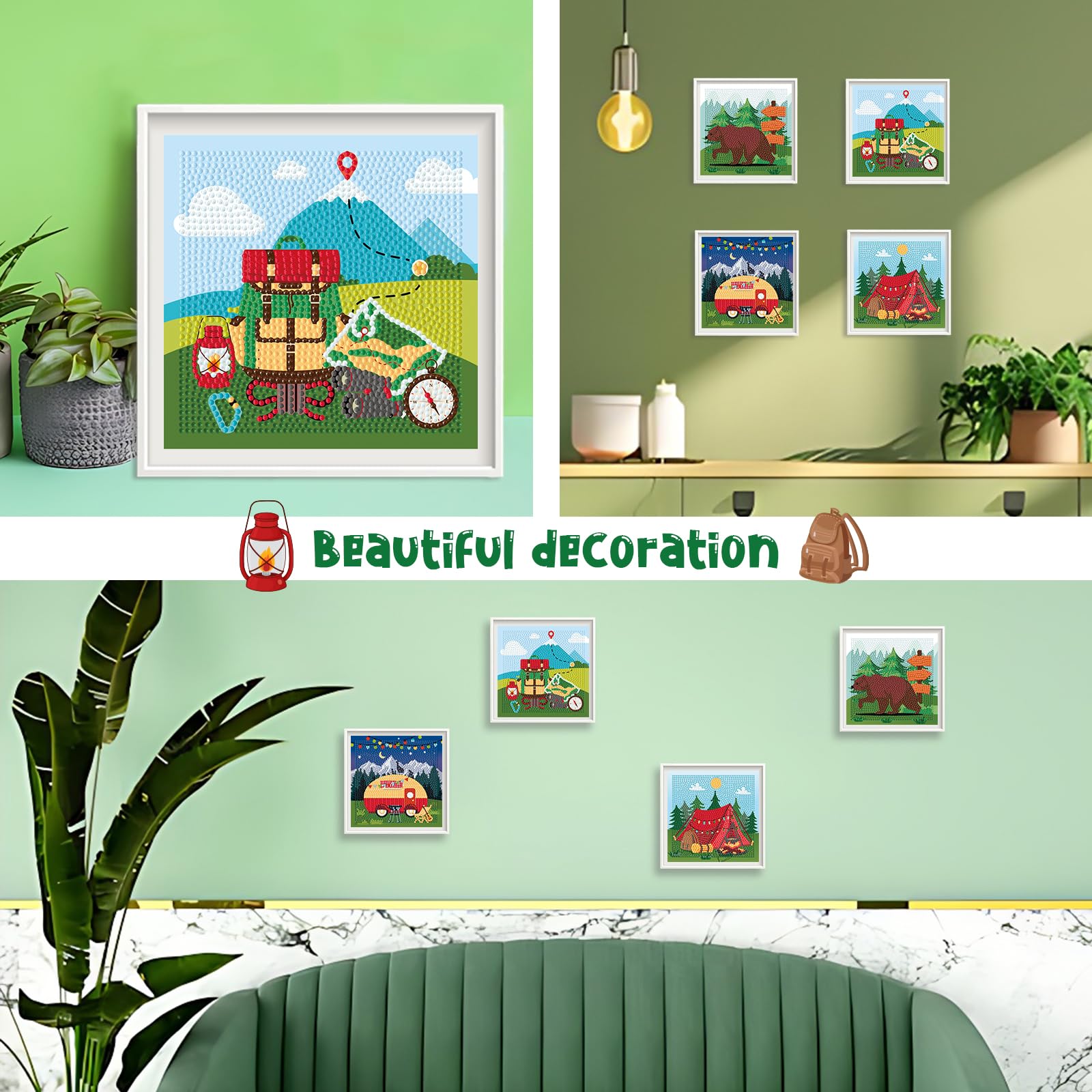 Cheerupp 4 Pcs Camping Theme Diamond Art Kits - Image 3