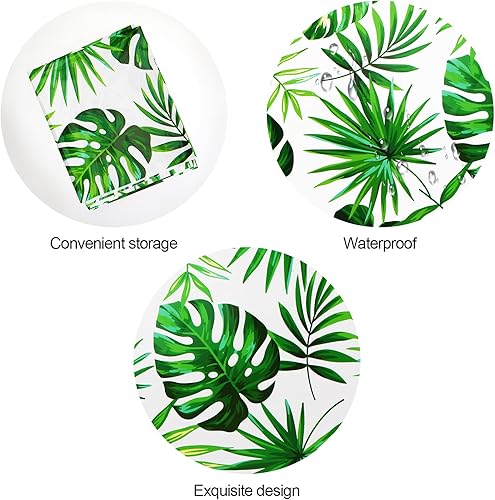 Miniatura 4 de Manteles de hojas de palma hawaianas para decoración de fiestas hawaianas, 3 manteles desechables de Hawaii Luau (plástico, rectangular), manteles