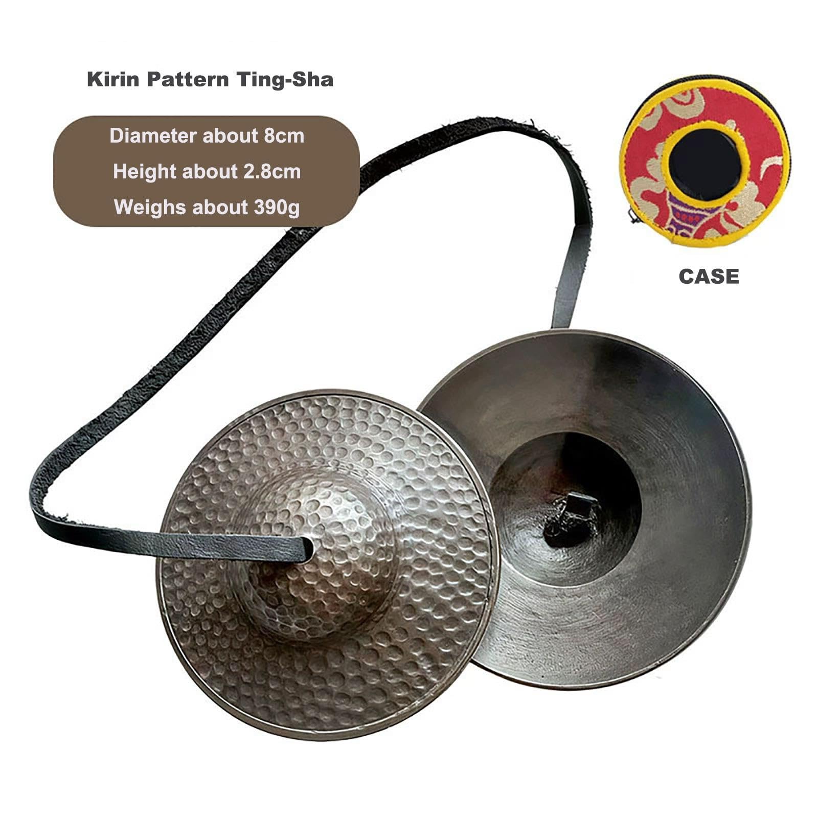 Ręcznie robione dzwonki Ting-Sha o średnicy 8 cm z etui Kirin