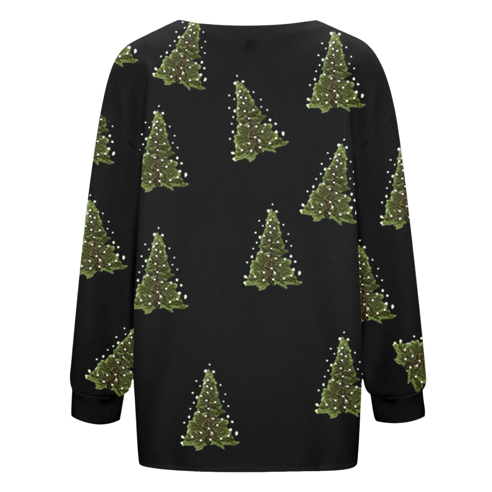 Generisch Regenjacke Fahrrad Damen Herbst Winter Weihnachtsbaum Druck Casual Rundhals Strickjacke Langarm Mantel Top