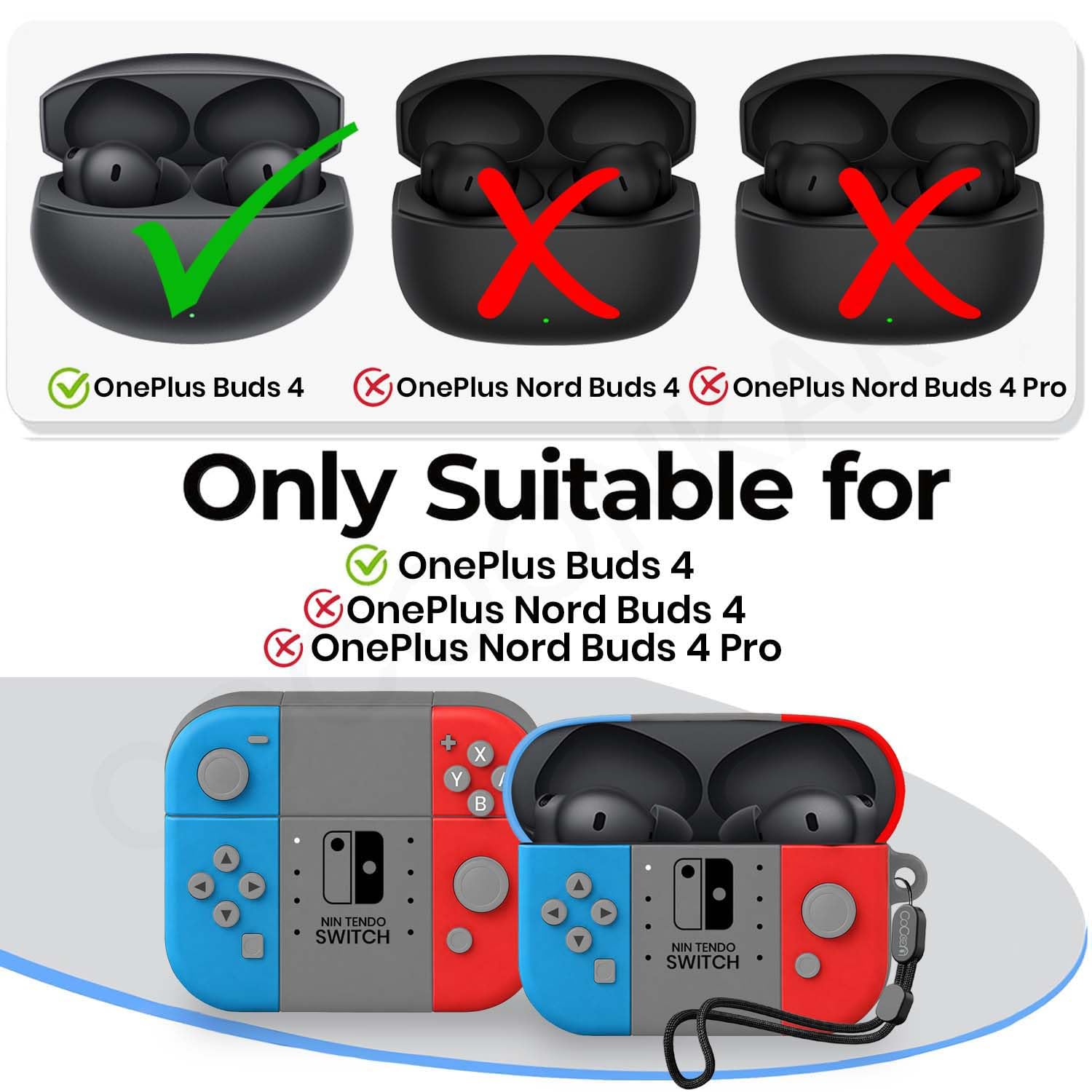 Soft Silicone Case Cover Compatible for OnePlus Buds 4 (Game, Lanyard) — Amazon image 2