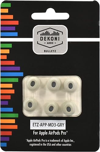 Dekoni Audio Airpod Pro - Almohadillas de repuesto de espuma viscoelástica para Airpods Pro 2, paquete mediano de 3