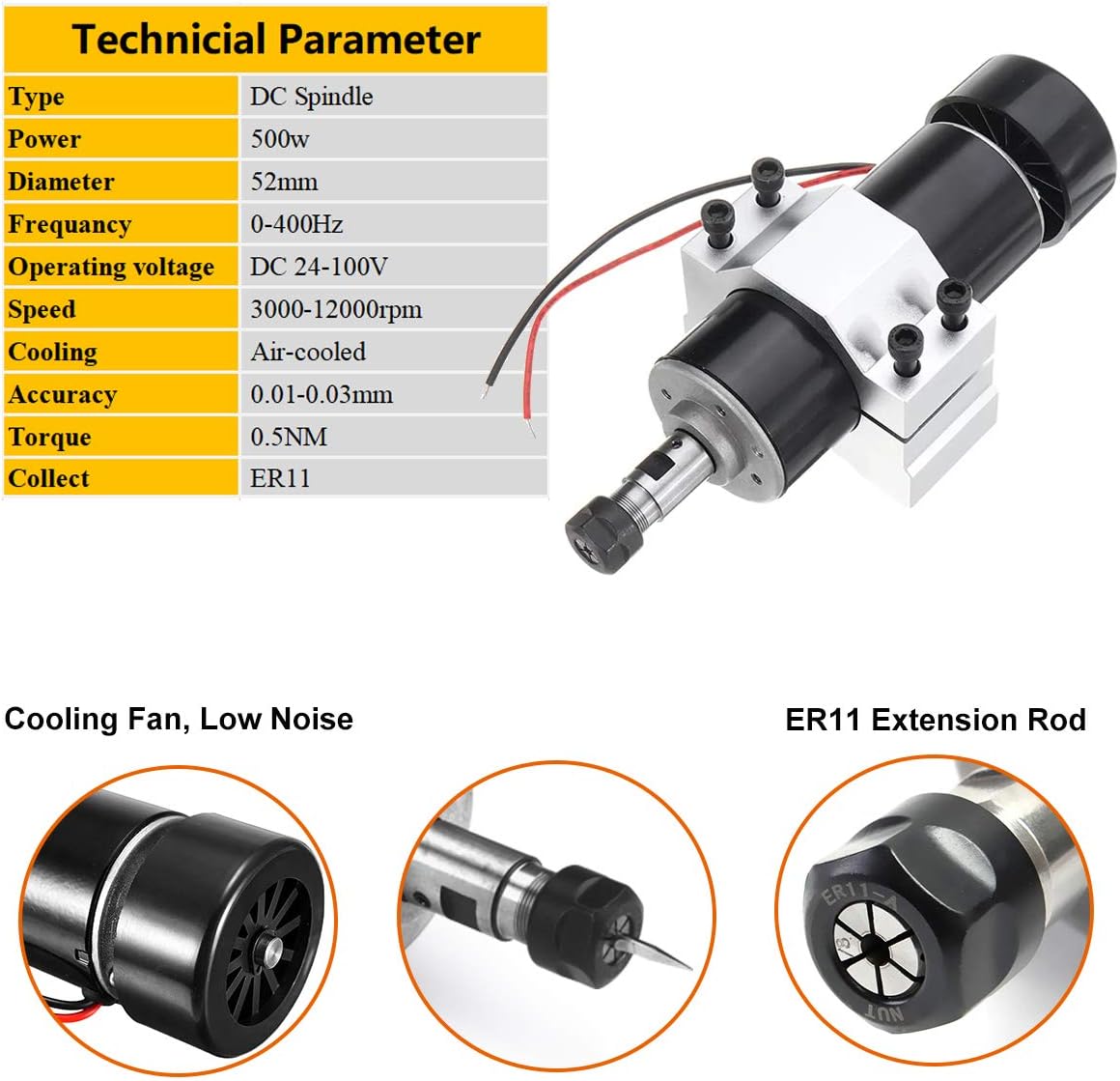 50% Off Discount Mcwdoit CNC Spindle Kit 500W Air Cooled 0.5kw Milling Motor + Spindle Speed Power Converter + 52mm Clamp + 1/8’’ 1/4’’ 6mm ER11 Collet + 10pcs CNC Bits for DIY Engraving Review Discount Mcwdoit CNC Spindle Kit 500W Air Cooled 0.5kw Milling Motor + Spindle Speed Power Converter + 52mm Clamp + 1/8’’ 1/4’’ 6mm ER11 Collet + 10pcs CNC Bits for DIY Engraving