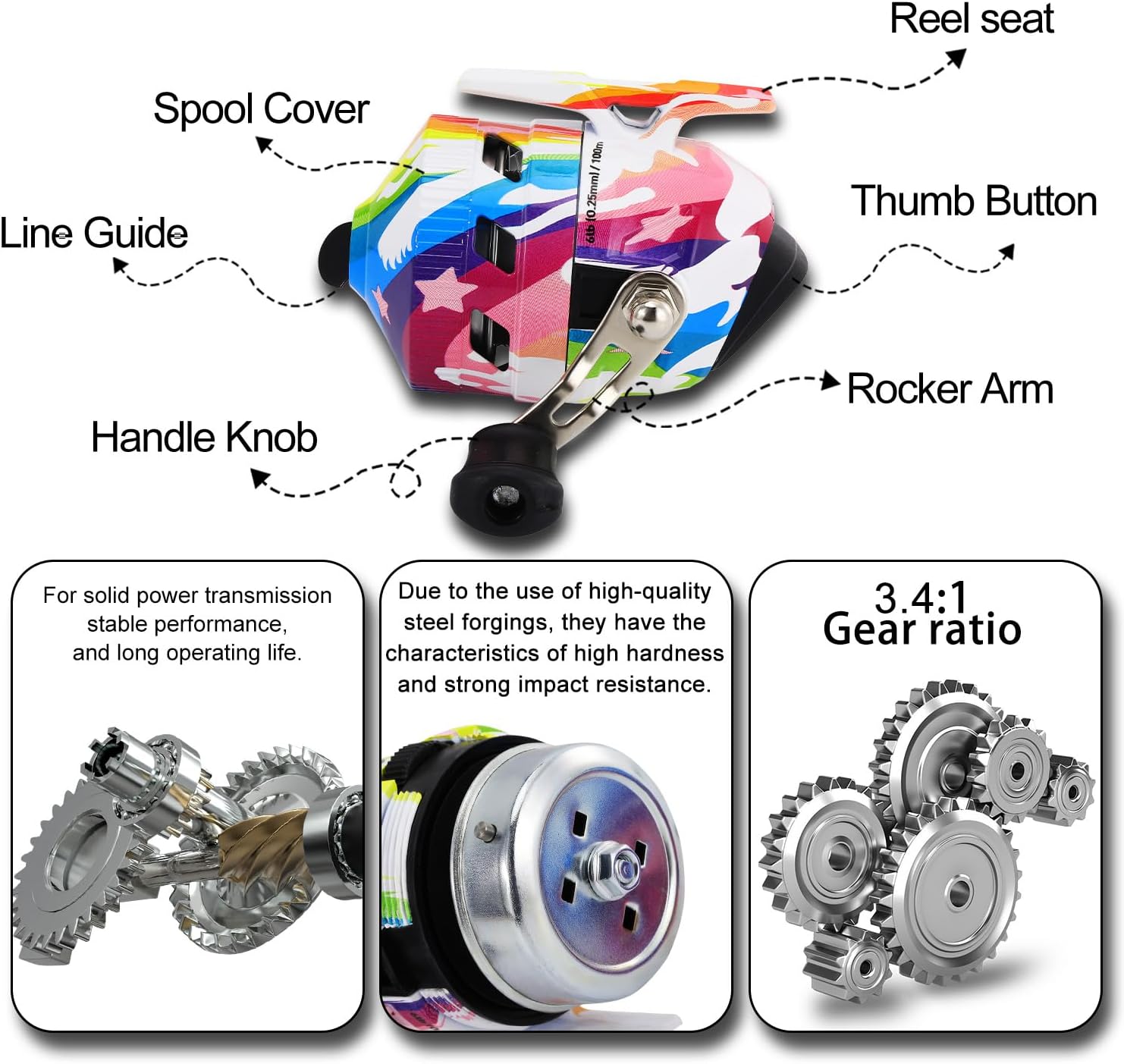 Sougayilang Spincast Reel Fishing Rod Combos,5'6" 2-Piece Fiberglass Rods with EVA Handle, Quickset Anti-Reverse Fishing Reels(1Pack/2Pack)