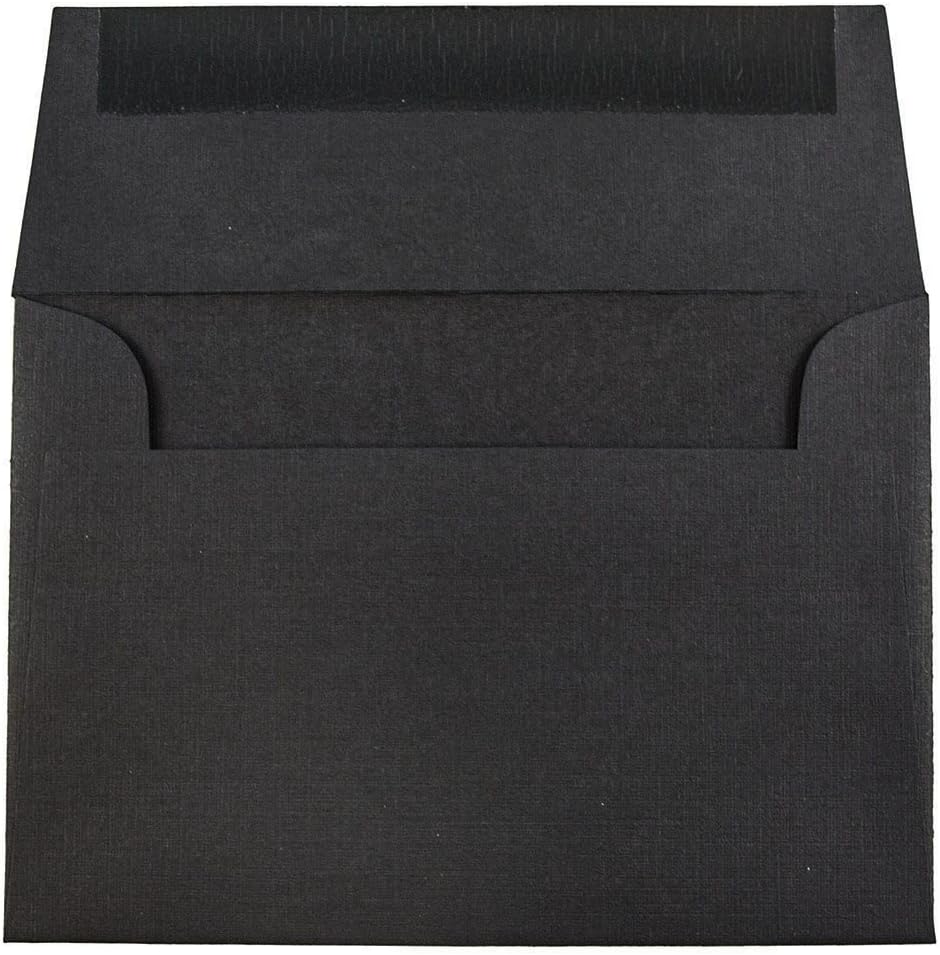 JAM PAPER #12 Policy Business Premium Envelopes - 4 3/4 x 11 - Black Linen - 50/Pack : Office Products