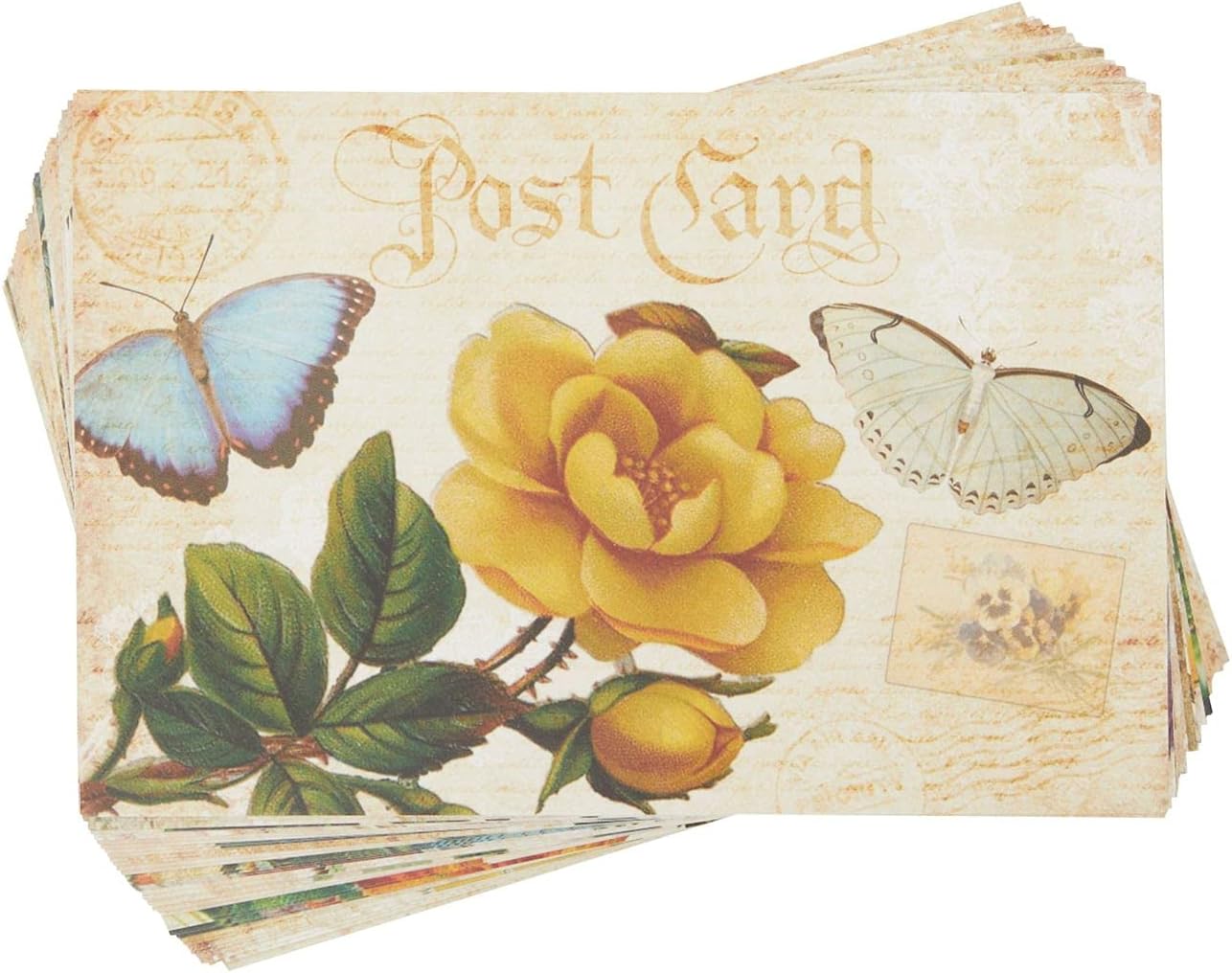 Victorian Vintage Postcards, Bulk Set with Floral Designs (4 x 6 In, 40 Pack) : Office Products