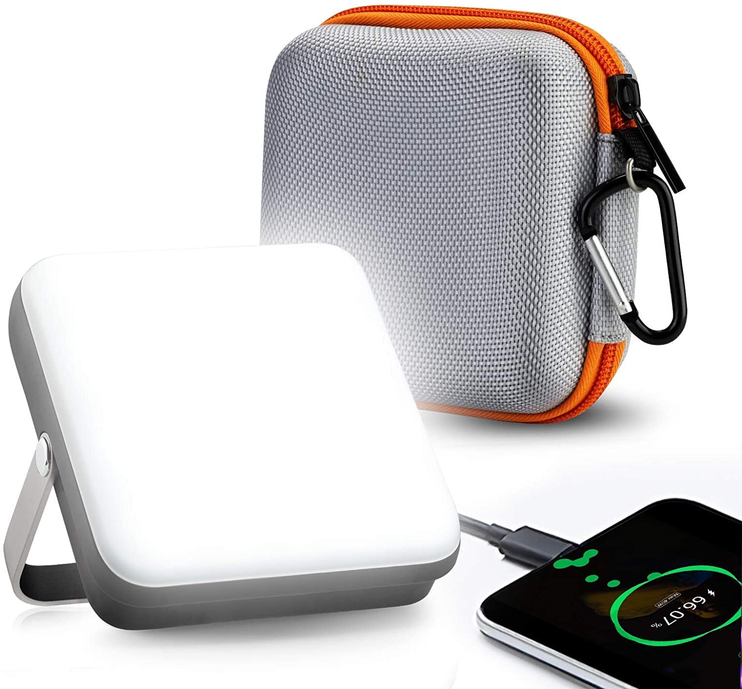 eventek LED Campinglampe, Power Bank 10000mAh & 800LM Wiederaufladbare Arbeitsleuchte, bis zu 72 Stunden, mit 5 Lichtmodi, Akku Lampe für den Notfall, für Zelt, Camping, Hurrikan, Wandern, Notfall