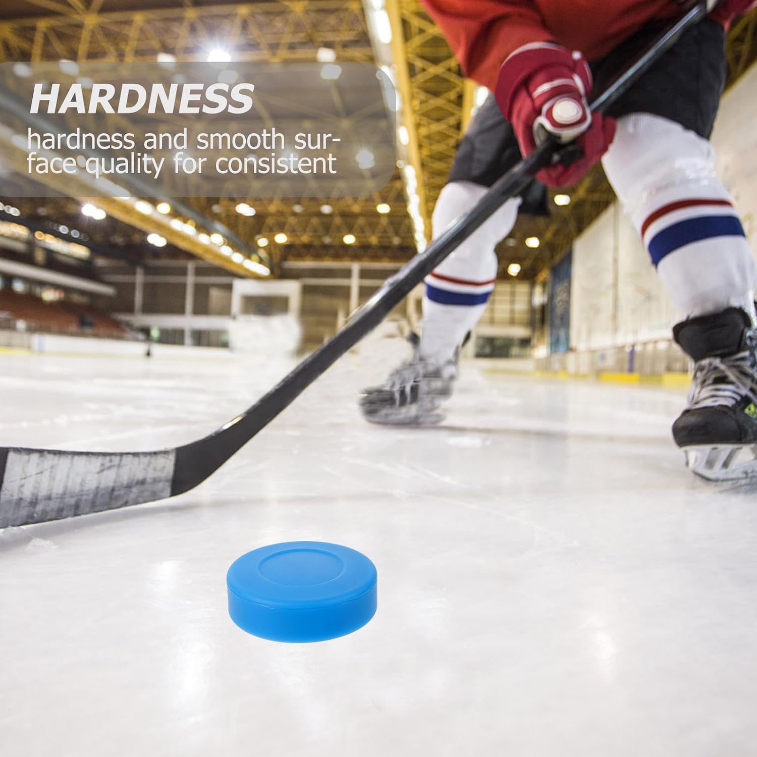 4pcs Blue Adjustable Hardness PVC Ice Hockey Pucks Flat Street Hockey Training Puck Set for Outdoor Sports Practice