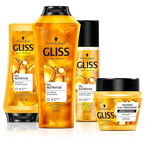 Miniatura 3 de Schwarzkopf Gliss Kur Oil - Suero nutritivo de queratina + aceites de belleza preciosos, máscara de reparación del cabello, mascarilla para