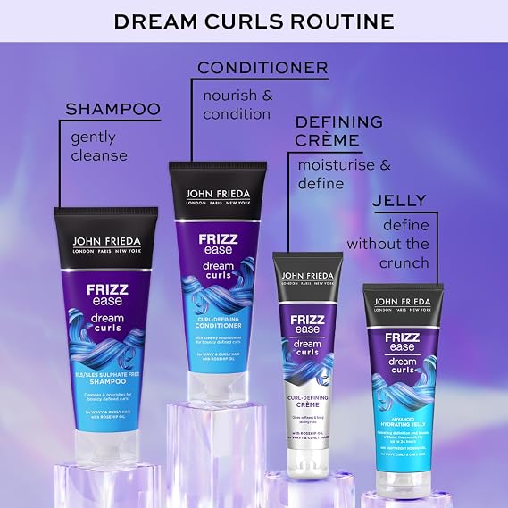 John Frieda Frizz Ease Dream Curls Belirgin Bukleler için Nemlendirici Jel 200 ml | Gelişmiş Nemlendirici Jöle