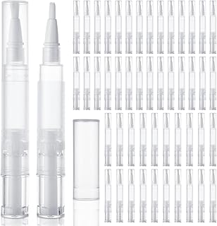 50PCS 5ml Cuticle Oil Pen Empty Nail Oil Pen Refillable Cuticle Oil Pen Transparent Nail Oil Cuticle Pen Bulk Empty Nail Oil Pen with Brush Tip for Nail Polish, Lip Gloss, Eyelash