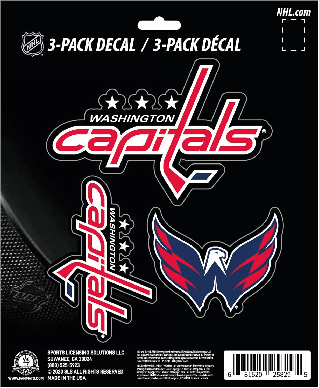 FANMATS NHL - Washington Capitals 3 Piece Decal Set, Red