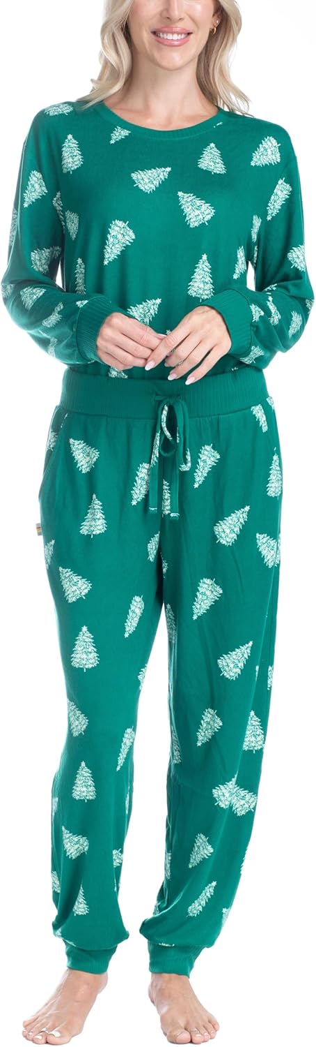 Ocean Pacific Fuzzy Feelings Pajama Set, Long Sleeve and Jogger Sleep Pants