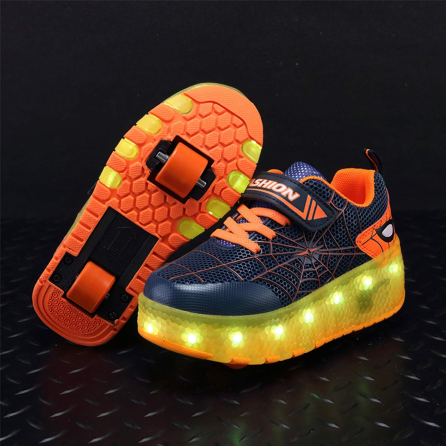 Unisex dziecięce buty z oświetleniem LED, ładowane przez USB, buty skateboardowe z podwójnymi kółkami, regulowane kółka, przycisk, do uprawiania sportu, fitnessu, gimnastyki, biegania, dla chłopców i