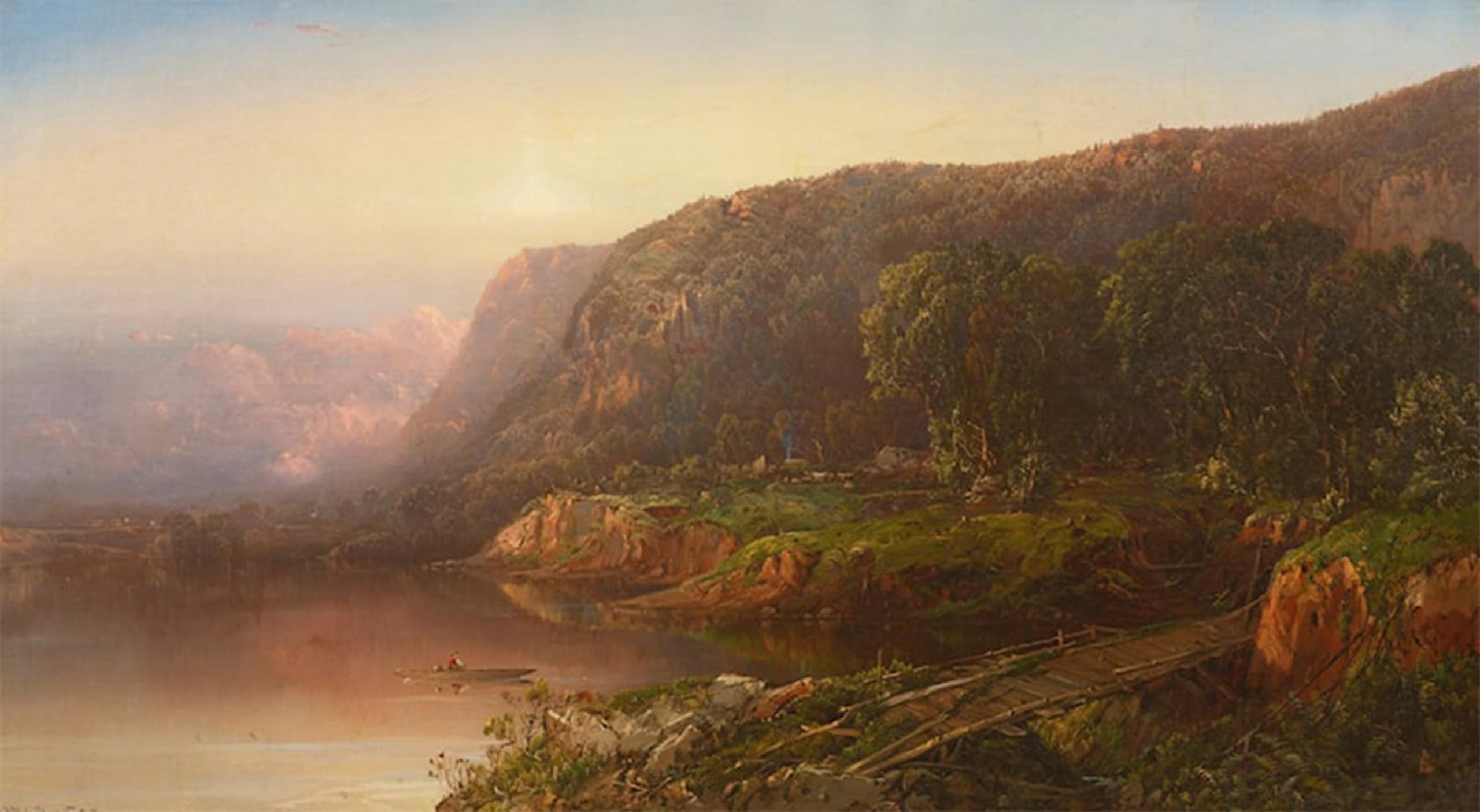 Artxlxxbn No Frame Famous Art Print Poster Vintage Wall Art Scene On The Ohio River By William Louis Sonntag Canvas Art Poster For Home Decor 60X90cm