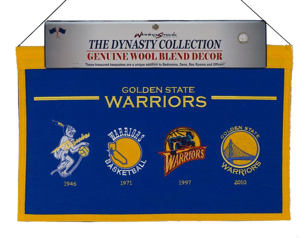 RICO Golden State Warriors - Classic Logos through the years Wool Heritage Dynasty Banner 22 x 14