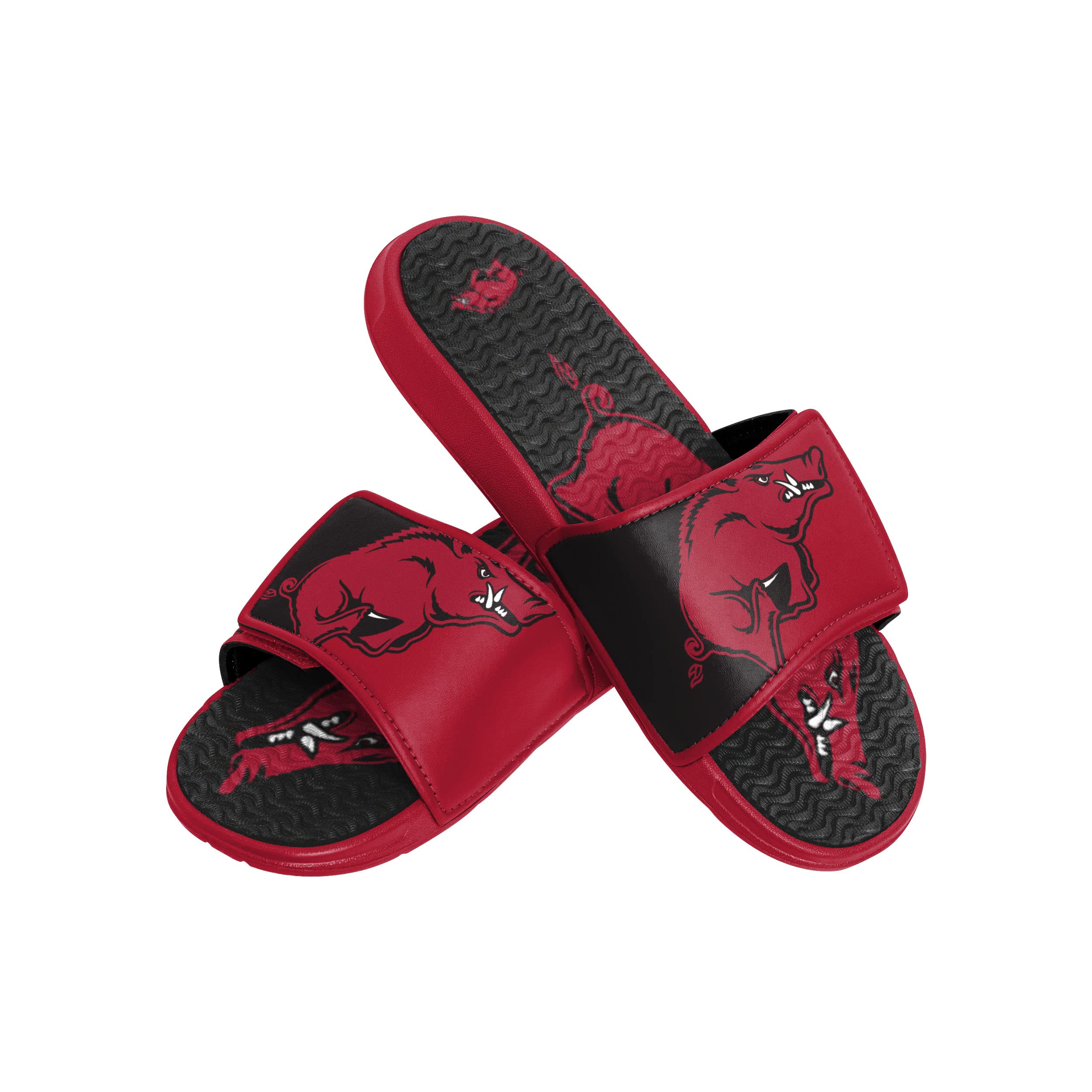 FOCO Arkansas Razorbacks NCAA Mens Colorblock Big Logo Gel Slides - XL