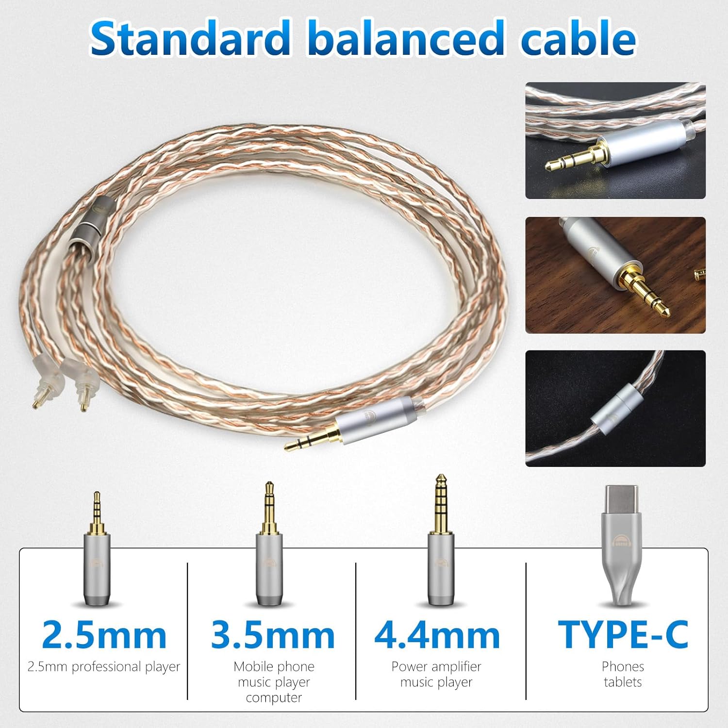 okcsc EXK to 3.5MM Upgraded Replacement Cable for Sony Earphones Cable 4 Core for Sony MDR-EX600 EX800 EX1000 MDR-7500 3.94FT 3.5MM