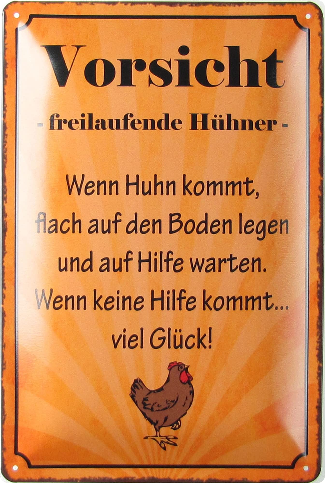 Lustiges Metallschild „Beware Of Tiny Raptors“ – 30,5x20,3cm Für Hühnerstall Oder Küche