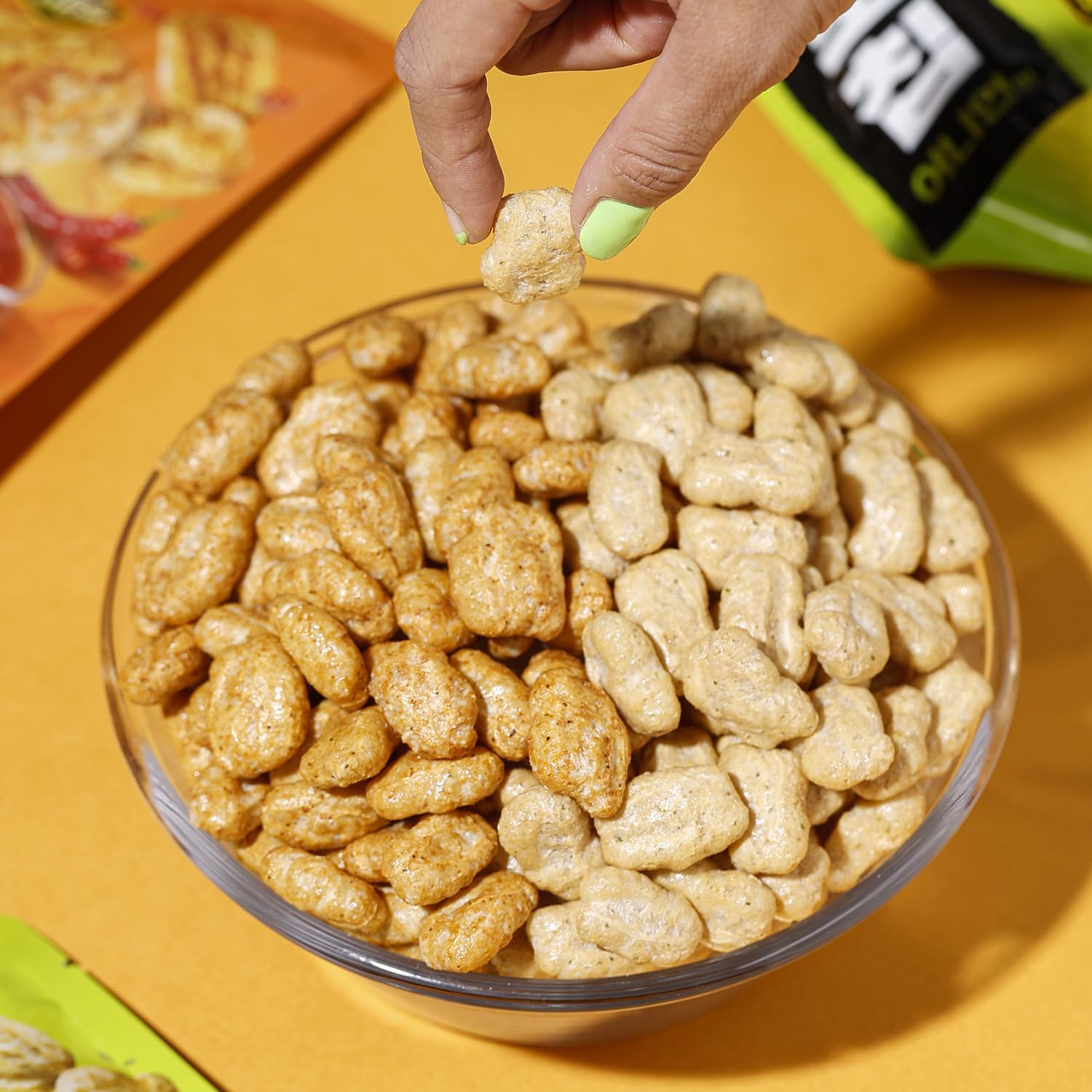Bokthing HERO CHIP, High Protein Chips, Plant-Based Protein, Gluten-Free, No Oil and Flour, Baked Snack, Low Calorie (6EA, Onion/Chili Pepper Combo)