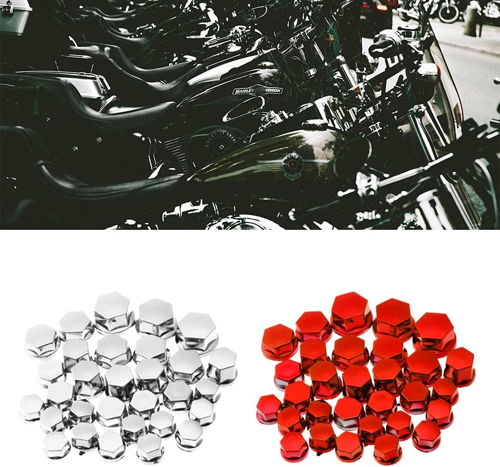 Wheel Nut for Head Dustproof Cover for Motorcycle 30Pcs Decorative Screw Cover Off-road Motorbike Accessories, Blue