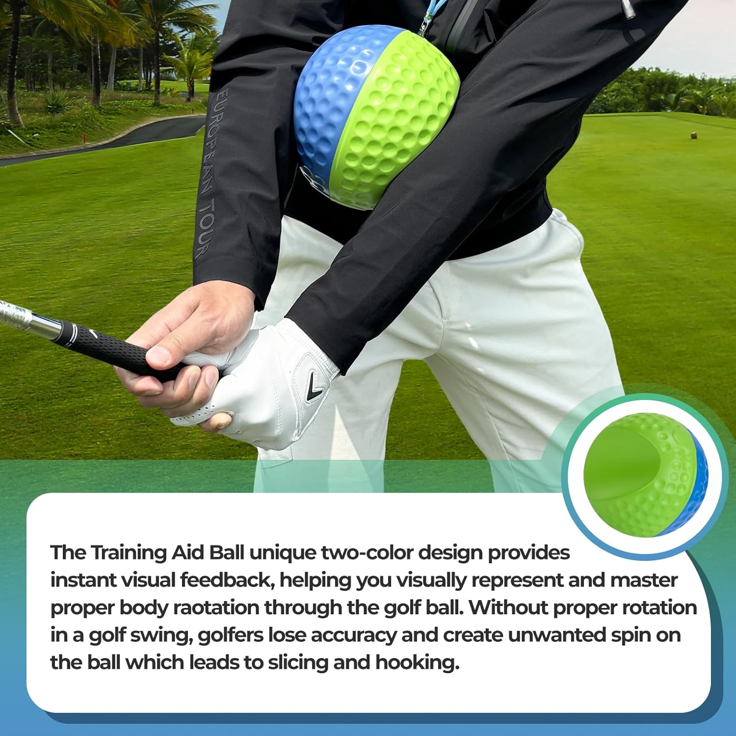 Golf Training Aid Ball for Impact Precision & Consistent Swings - Master Body Connection to Fix Slicing, Scooping & Chicken Wing | Simple and Effective Golf Training Tool