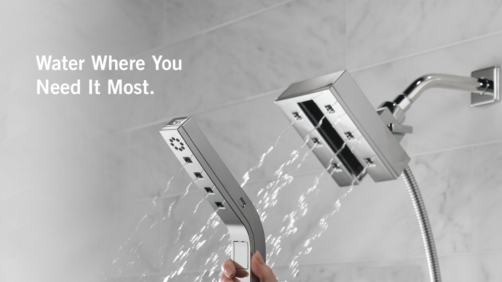 Delta Faucet 2-in-1 Showerhead with Handshower I 10 Year Warranty Delta Faucet 2-in-1 Showerhead with Handshower I 10 Year Warranty