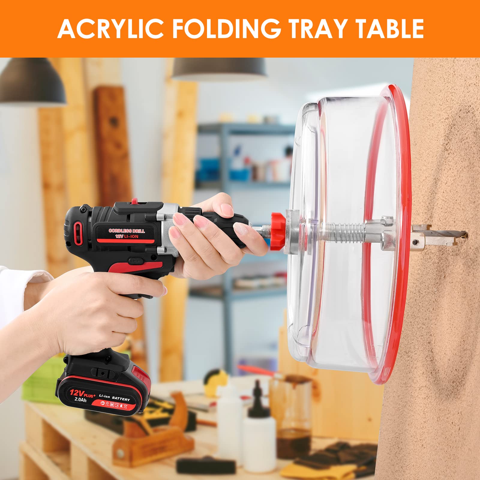 Fresa Circolare Regolabile 40-200mm con Coperchio Antipolvere, Fresa per Cartongesso, Sega a Tazza Circolare per Legno, Cartongesso, Plastica e Compensato