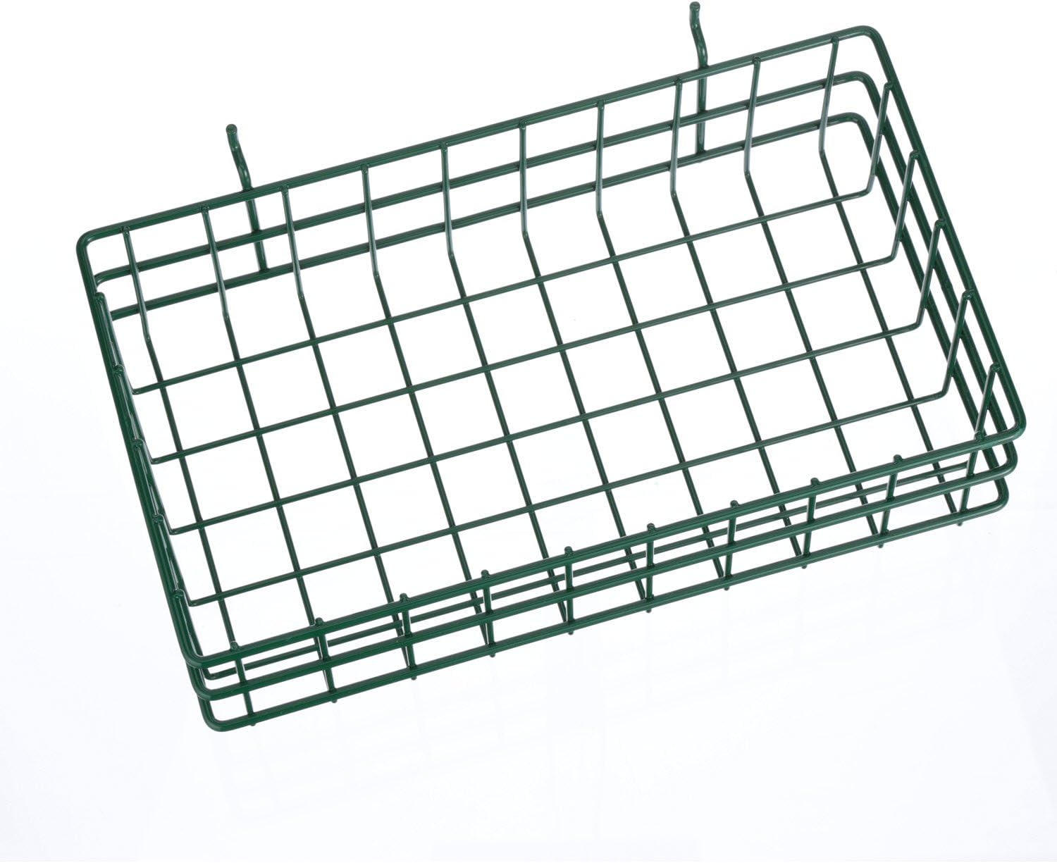 Marlin Steel 00-923-08 Pegboard or Slat Wall Wire Basket, Plain Steel, Green Powder Coat