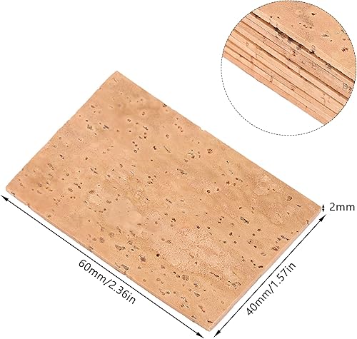 Miniatura 2 de Watris Veiyi Kit de reemplazo de corcho para cuello de saxofón alto, 10 piezas de hoja de corcho universal para saxofón alto/soprano/tenor