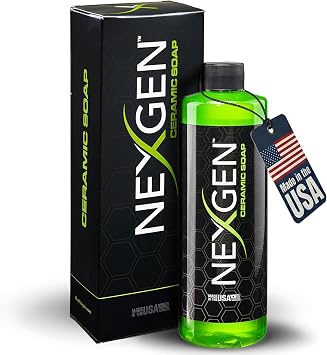 Nexgen Premium Ceramic Soap 16oz - Dual-Action Formula Car Wash Soap with SiO2 for Cleaning & Protection - Hydrophobic Water-Beading`- Car Cleaning Supplies - Safe for Paint, Glass, Chrome & More