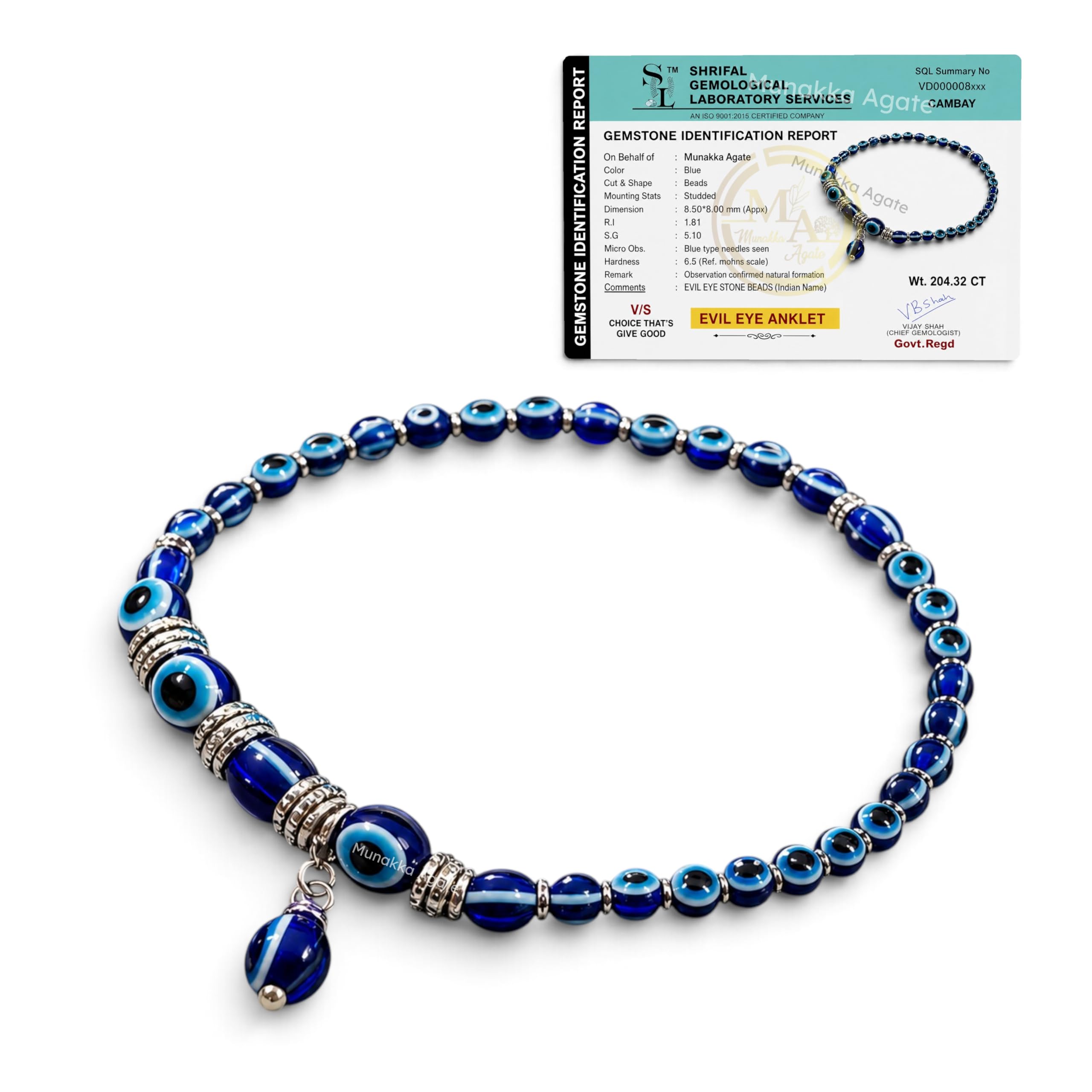 Evil Eye Anklet for Women | Blue Evil Eye Beads | Adjustable Size Anklet-picture-14