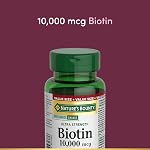 NATURE'S BOUNTY Biotin, Ultra Strength, 10,000 mcg, Promotes Hair Growth, Thicker Healthier Nails, Stronger Thicker Hair & Healthier Skin, Helps Metabolize Nutrients, Softgels, 55.4 g