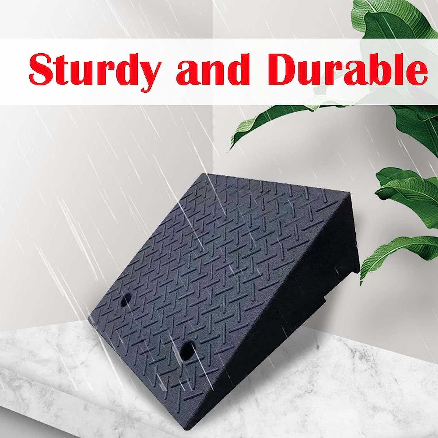 Loading Ramps, Curb Ramp Loading Ramps 19x31.5x5 in Rubber Threshold Ramp, Portable Threshold Ramps, Rubber Curb Ramp Heavy Duty for Sidewalk, 3306 Lbs Lo