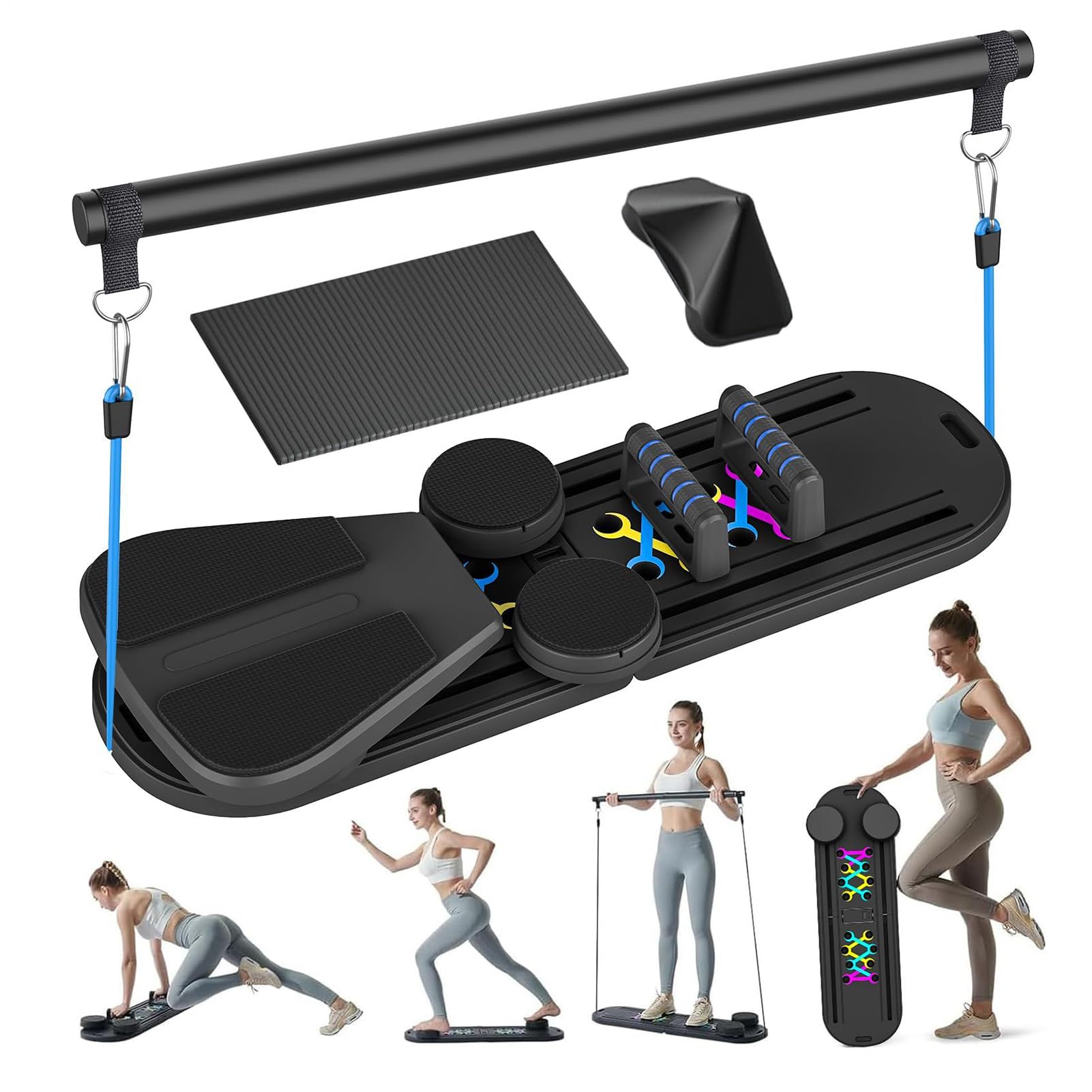Pilatesbrett für das Training zu Hause, 5-in-1-Trainingsgerät, Bauchtrainingshilfe | für Frauen, Männer, Athleten, Anfänger, Fitness- und Yoga-Enthusiasten, für Usag